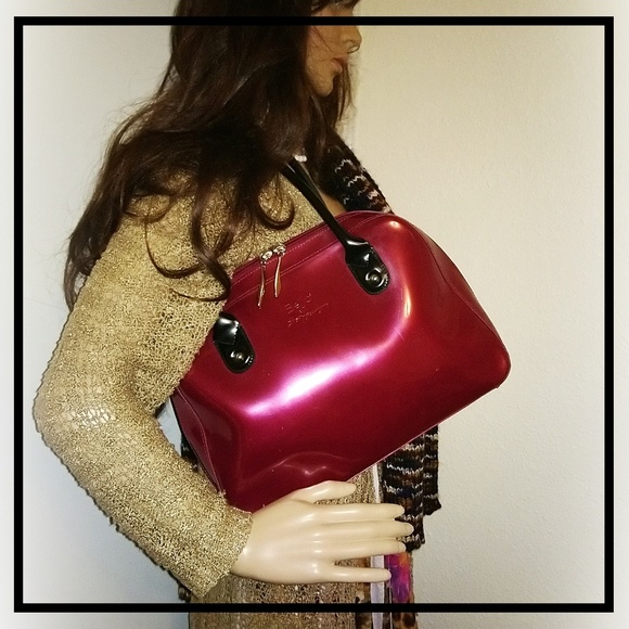 Beijo By Susan Hadley Maroon Satchel Bag - Picture 6 of 6